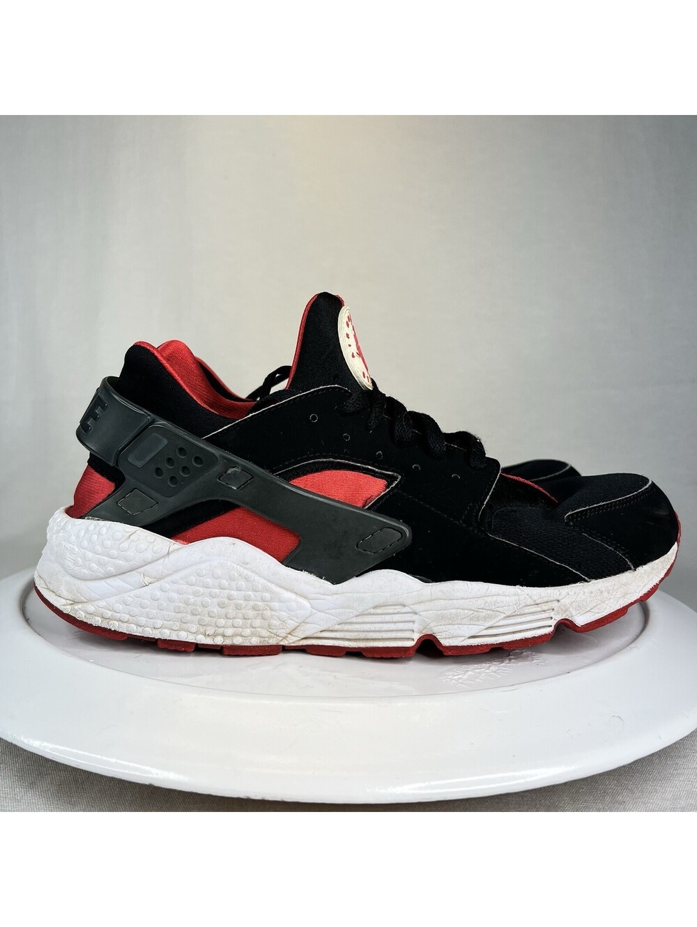Nike Air Huarache Black Red White Bred  Running Shoes 318429-016 Men’s 11.5